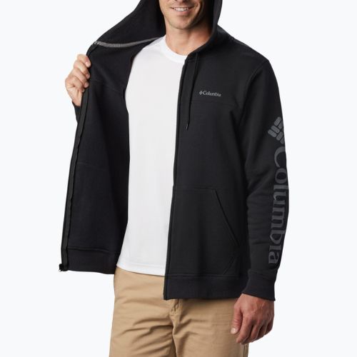 Мъжки суитшърт Columbia Logo Fleece Full Zip от полар черен 1889164010