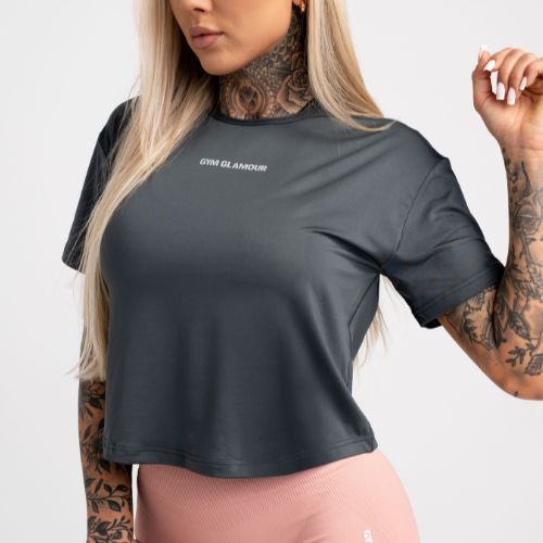 Дамска тренировъчна тениска Gym Glamour Sport Grey 425