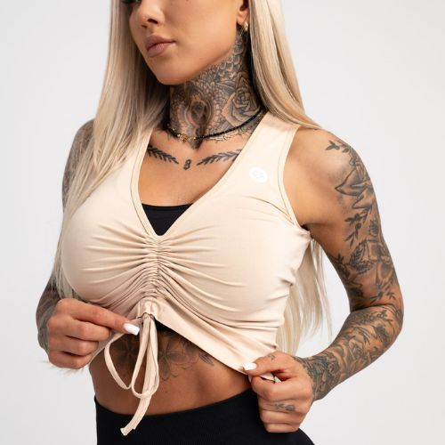 Дамски горнище за тренировка Gym Glamour Pull-on Beige 448