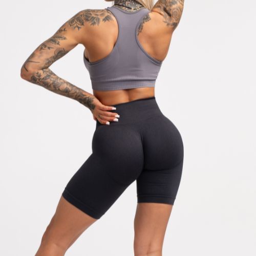 Дамски шорти за тренировка Gym Glamour Flexible Anthracite 435