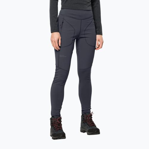 Дамски гамаши за трекинг Jack Wolfskin Salmaser Tights сив 1507781
