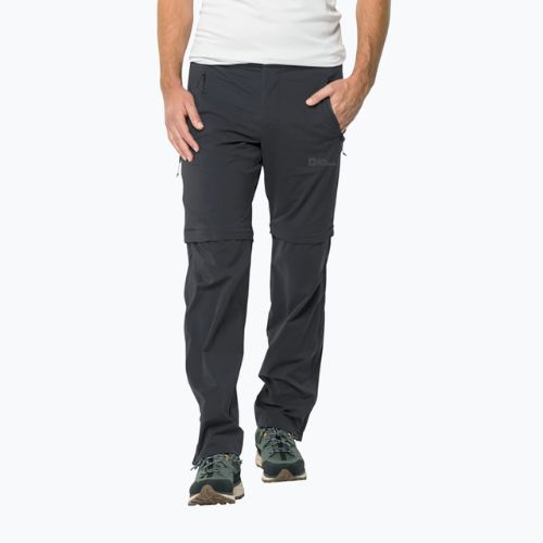 Мъжки софтшел панталони Jack Wolfskin Glastal Zip Away сив 1508301