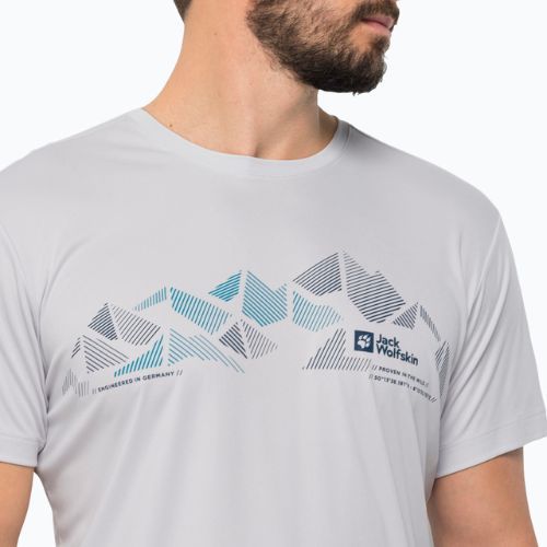 Мъжка тениска за трекинг Jack Wolfskin Peak Graphic white 1807183