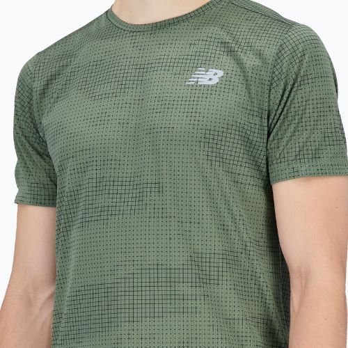 Мъжки тениски New Balance Top Printed Impact Run SS Running Shirt Green NBMT21263DON