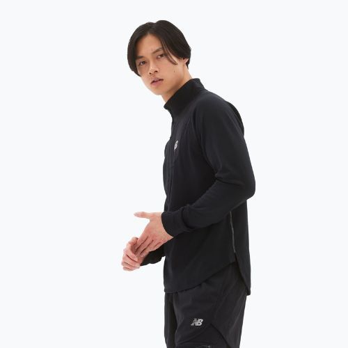 Мъжка тренировъчна тениска New Balance Top NB Heat Grid Half Zip black NBMT23252BK
