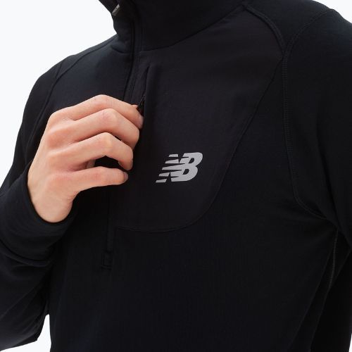 Мъжка тренировъчна тениска New Balance Top NB Heat Grid Half Zip black NBMT23252BK