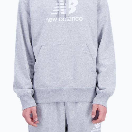 Мъжки суитшърт за тренировки New Balance Essentials Stacked Logo French Terry Hoodie grey NBMT31537AG