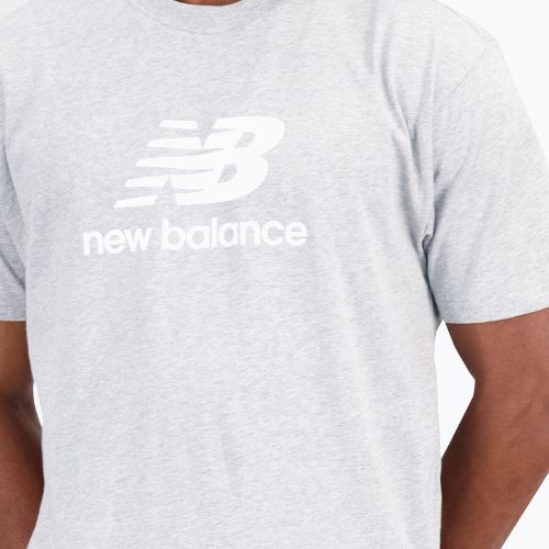 New Balance Essentials Stacked Logo Co сива мъжка тениска за тренировки NBMT31541AG