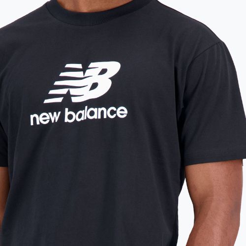 New Balance Essentials Stacked Logo Co мъжка тениска за тренировки черно NBMT31541BK