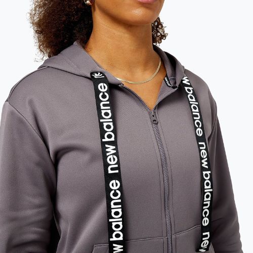 Дамски суитшърт за тренировки New Balance Relentless Performance Fleece Full Zip сив WJ13174