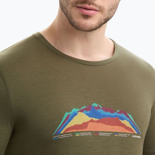 Мъжка термална тениска Icebreaker Tech Lite II mountain Tops green IB0A56VE0691
