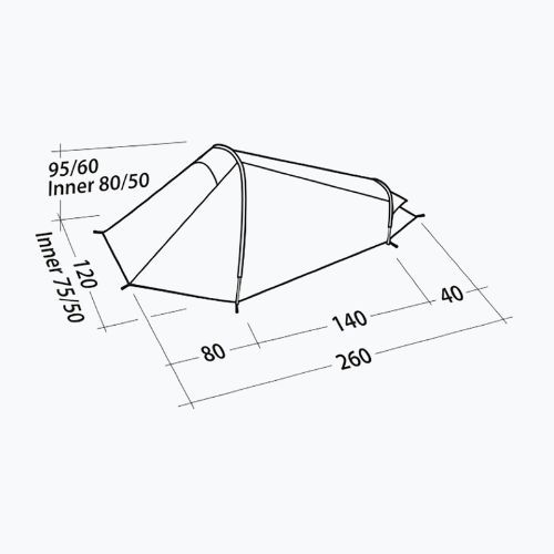 Easy Camp Geminga 100 Компактна палатка за трекинг за 1 човек сиво-зелена 120446