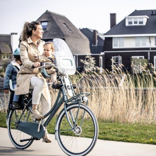 Задна седалка за велосипед за рамка bobike Go 1P черна и бежова 8012400001