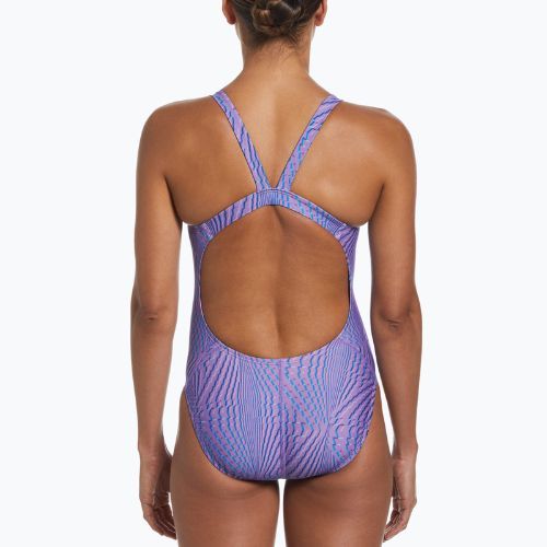 Nike Hydrastrong Multi Print Fastback дамски бански от една част лилав NESSD011-660