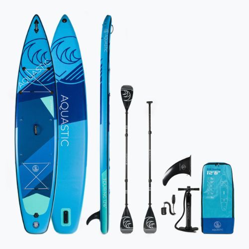 SUP AQUASTIC Туристическа дъска 12'6" синя AQS-SUP005