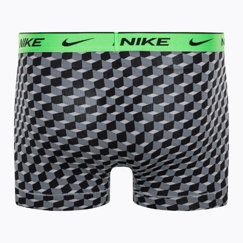 Мъжки боксерки Nike Everyday Cotton Stretch Trunk 3Pk BAU с геометричен печат/студено сиво/черно