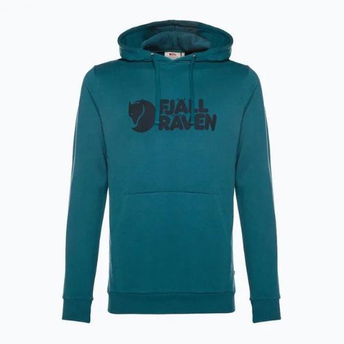 Мъжки суитшърт за трекинг Fjällräven Logo Hoodie deep sea