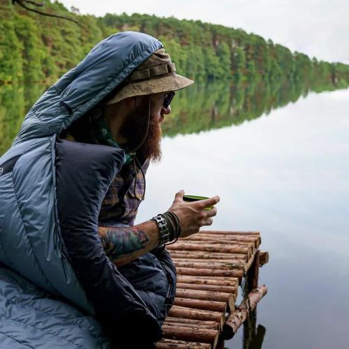 AURA Nom 200 195 cm/дясно стоманен спален чувал