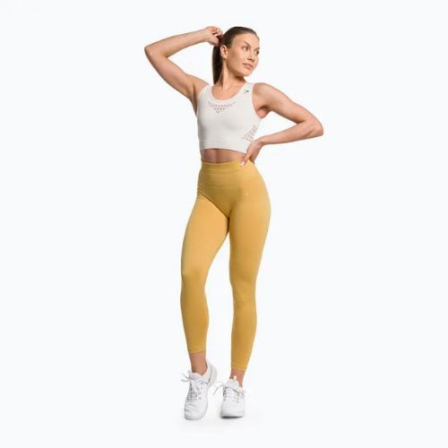Дамски топ Gymshark Energy Seamless Crop Top cream white