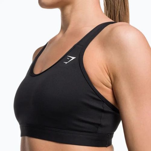 Gymshark Scoop Neck Training Спортен фитнес сутиен черен