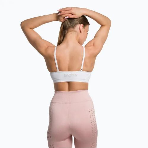 Gymshark Безшевен сутиен с високо деколте фитнес сутиен бял