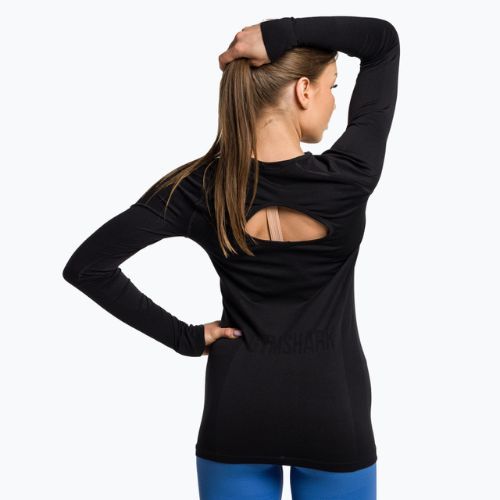 Дамски тренировъчен топ с дълъг ръкав Gymshark Flex Top black