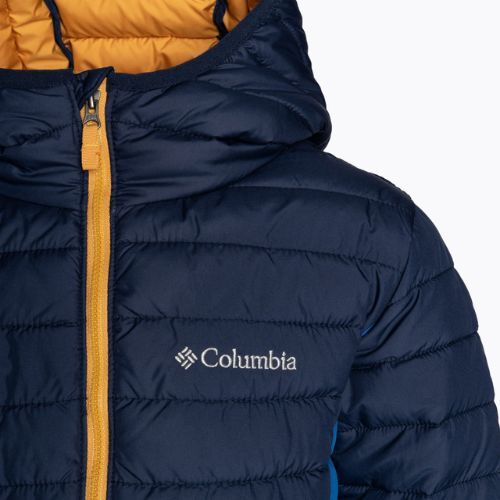 Детско пухено яке Columbia Powder Lite с качулка bright indigo/collegiate navy