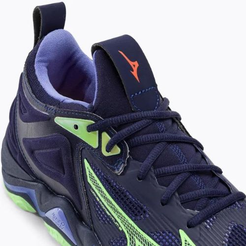 Мъжки обувки за волейбол Mizuno Wave Momentum 3 evening blue / tech green / lolite