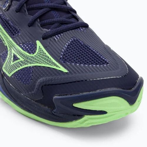 Мъжки обувки за волейбол Mizuno Wave Momentum 3 evening blue / tech green / lolite