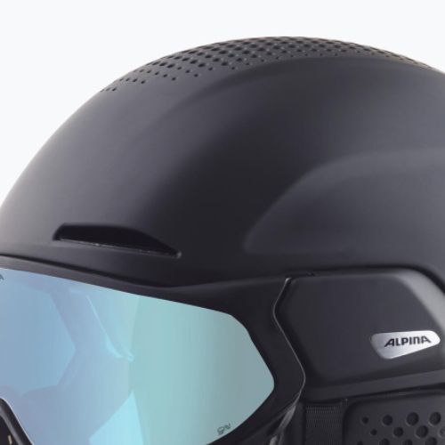 Ски каска Alpina Oro QV Mips черна матова/ледено синя