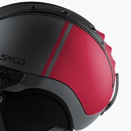 Ски каска CASCO SP-2 Photomatic Visor структурирана арсеново сиво / червено