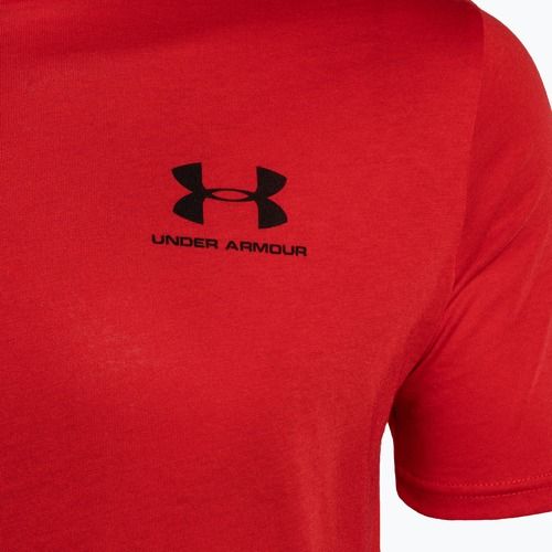 Мъжка тениска за тренировки Under Armour Sportstyle Left Chest SS червено/черно