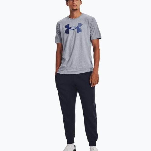 Мъжка тениска Under Armour Big Logo Fill steel light heather/black/royal