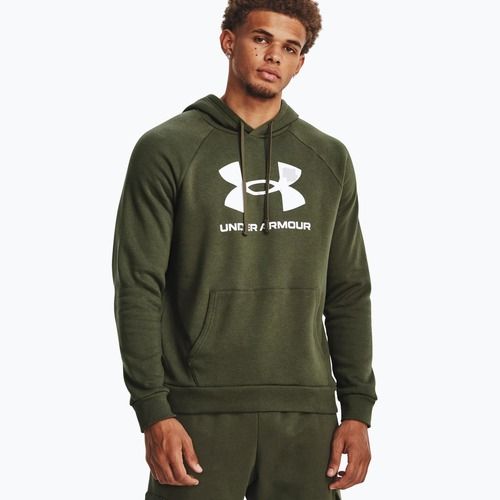 Мъжка качулка Under Armour Rival Fleece Logo HD marine от зелен/бял