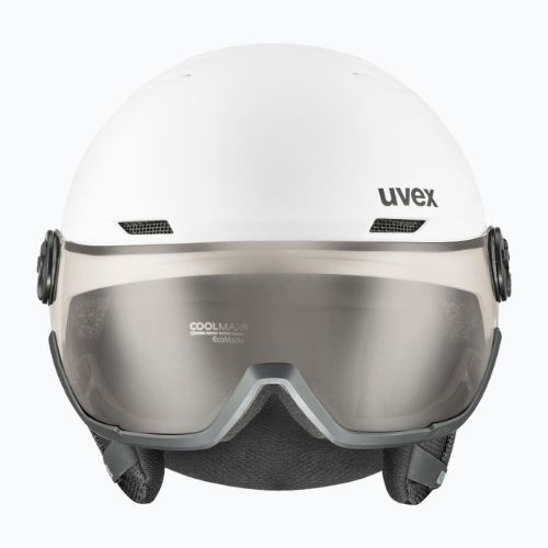 Ски каска UVEX Wanted Visor Pro V white matt/variomatc smoke