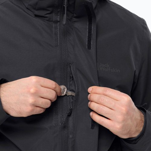 Мъжко дъждобранно яке Jack Wolfskin Feldberg Luntal 3in1 черно