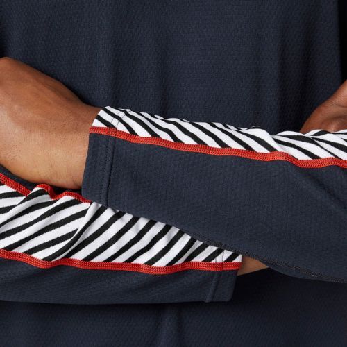 Мъжки Helly Hansen Lifa Active Stripe Crew термален суитшърт в тъмносин цвят