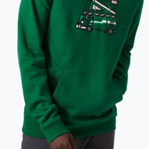Мъжки потник за трекинг Helly Hansen F2F Organic Cotton Hoodie malachite