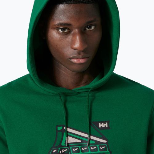 Мъжки потник за трекинг Helly Hansen F2F Organic Cotton Hoodie malachite