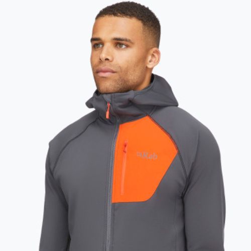 Мъжки потник Rab Superflux Hoody graphene/firecracker trekking sweatshirt