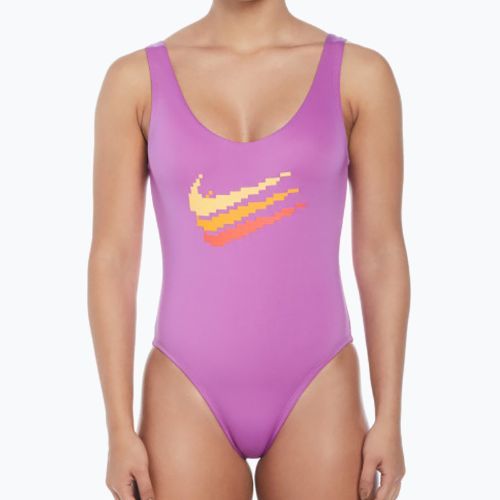 Дамски бански костюм от една част Nike Multi Logo U-Back fuchsia dream