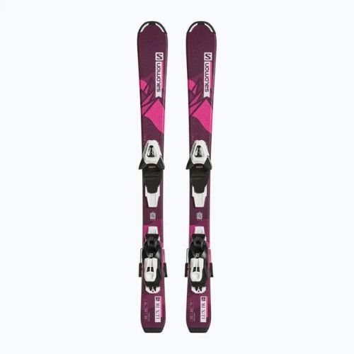 Детски ски за спускане Salomon Lux Jr S + C5 bordeau/pink