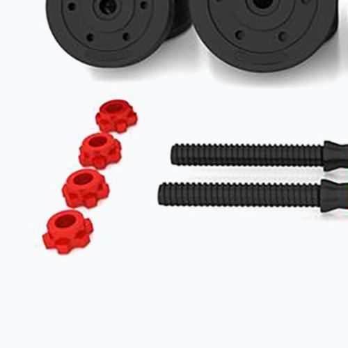 HMS SGP40 40kg черен/червен комплект дъмбели с връзка за щанга