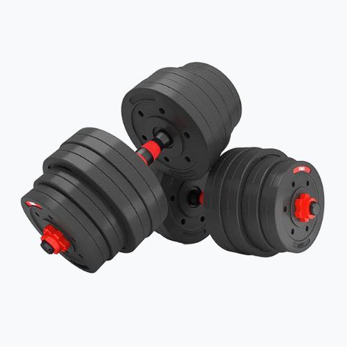 HMS SGP40 40kg черен/червен комплект дъмбели с връзка за щанга