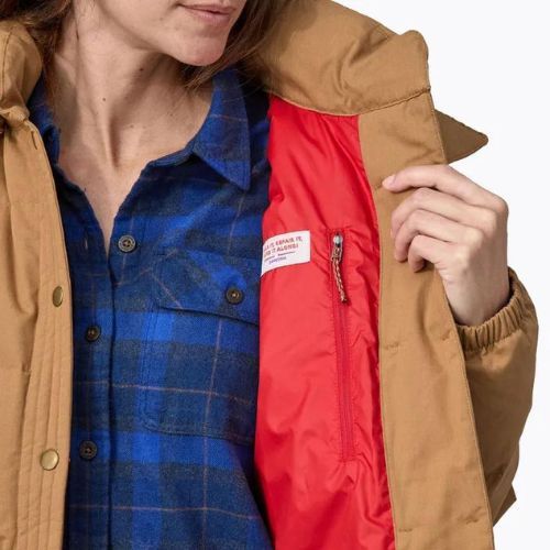 Памучна пухена парка на Patagonia за жени nest brown
