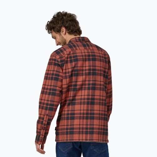 Мъжка риза Patagonia от органичен памук MW Fjord Flannel ice caps/burl red