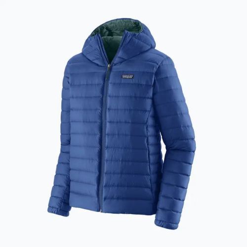 Мъжко пухено яке Patagonia Down Sweater Hoody passage blue