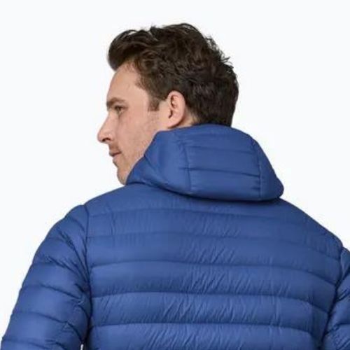 Мъжко пухено яке Patagonia Down Sweater Hoody passage blue