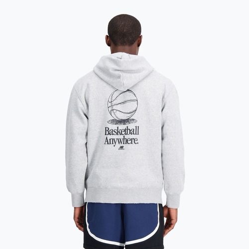 Мъжки New Balance Hoops Fleece Hoodie athletic grey