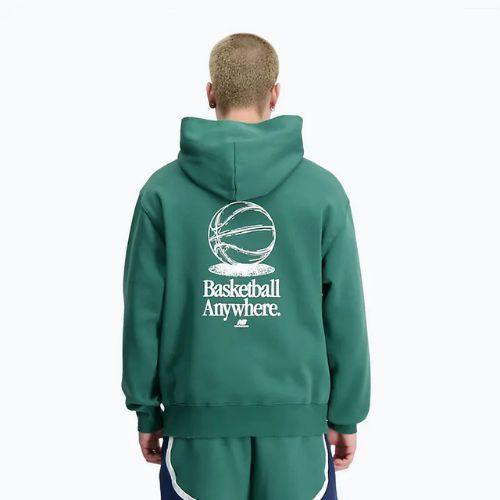 Мъжки New Balance Hoops Fleece Hoodie team forest green